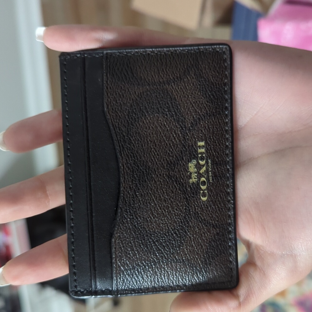Coach Card Case Signature Print